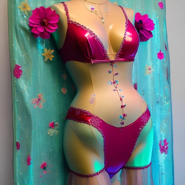 beautiful bikini in a sewing mannequin