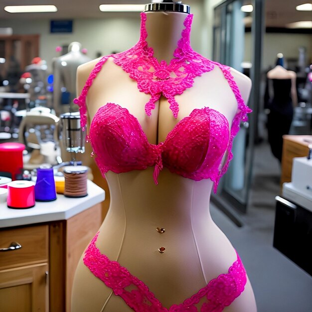 beautiful bikini in a sewing mannequin