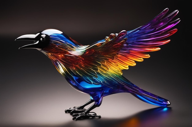 Beautiful bird of colorful glasswork