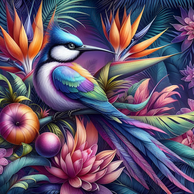 A beautiful bird colorful with seasonal spring theme Vintage and classic retro bird