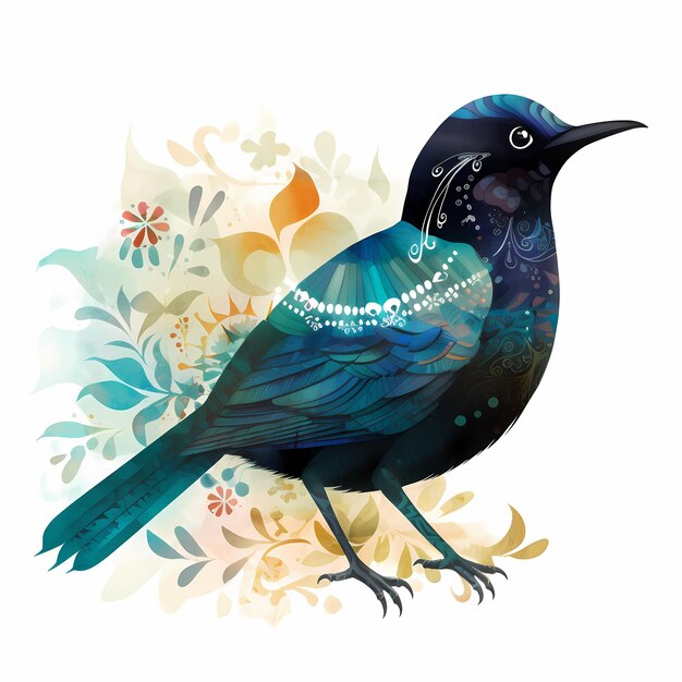 Beautiful bird illustration design element for banners posters