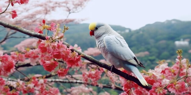 Foto un bell'uccello appoggiato su un ramo d'albero