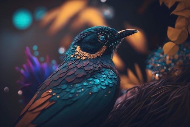 beautiful bird portrait, creative ai