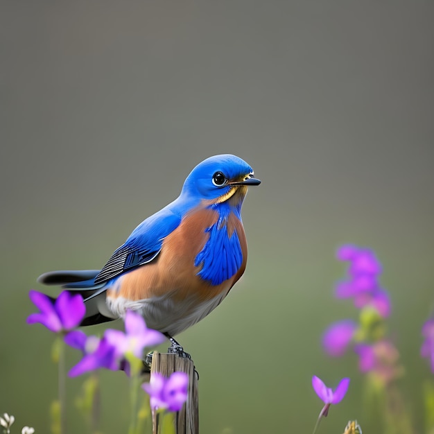 beautiful bird with flowers