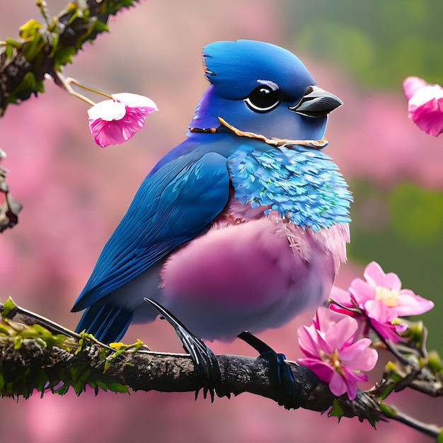 枝に咲く美しい鳥 生成AI