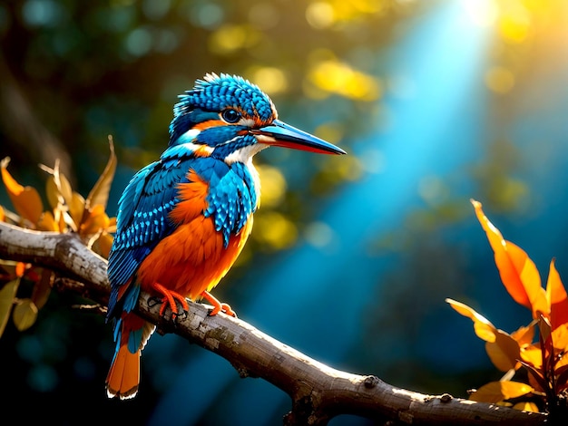 Beautiful Birds Colorful Background Generative AI Image