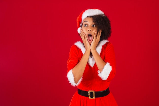 Beautiful black brazilian woman dressed as santa claus mama claus wow incredible