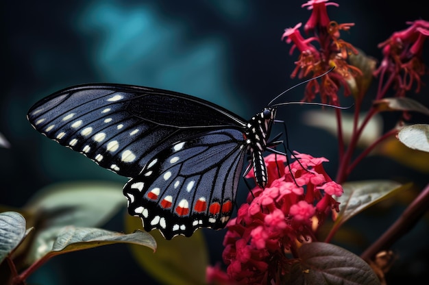 Beautiful black butterfly monarch