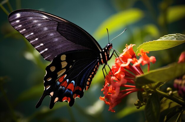 Beautiful black butterfly monarch