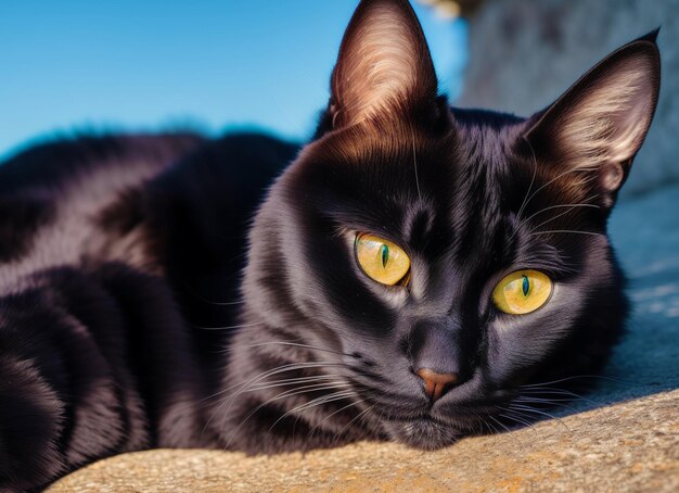 아름다운 검은 고양이 그림자와 속삭임 검은 고양이의 매혹적인 매력 Generative AI