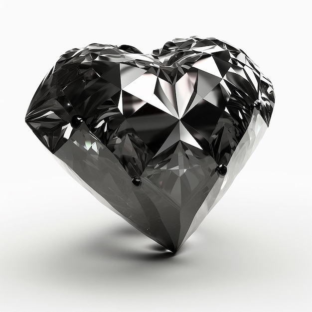 Beautiful black color diamond stone white background AI Generated image