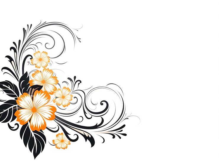 Photo beautiful black floral decorative vector 1