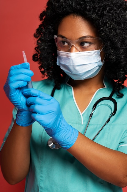 Beautiful black nurse portrait