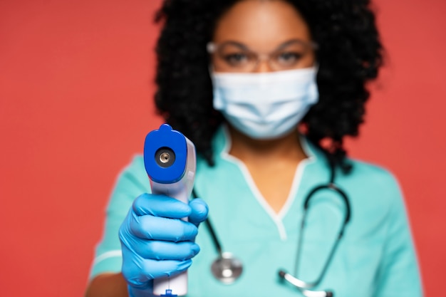 Photo beautiful black nurse portrait