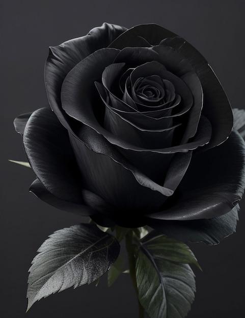 Foto bellissimo fiore di rosa nera