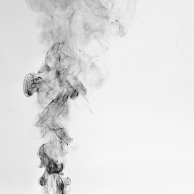 Beautiful black Smoke on White background