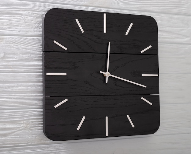 Beautiful Black Wall Clock Made of Wood 