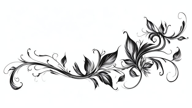 A beautiful black and white floral design with intricate details