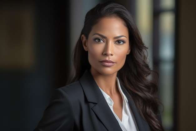 Beautiful Black Woman 40 years old wearing a business suit