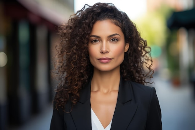 Beautiful Black Woman 40 years old wearing a business suit