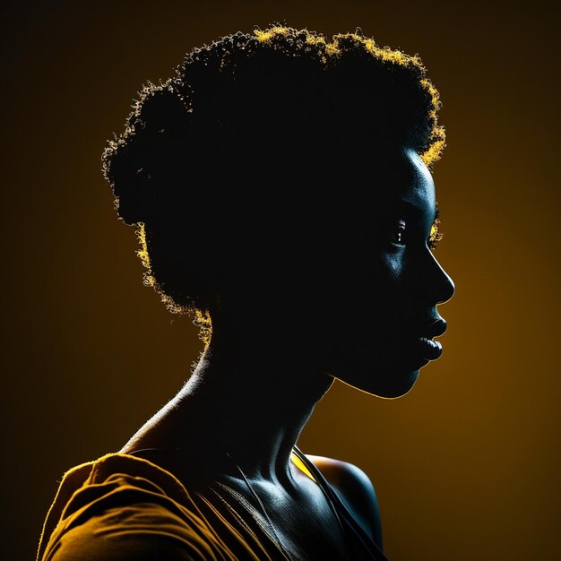 Beautiful black woman silhouette