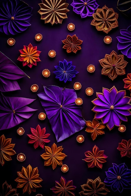 Beautiful blank diwali lamps and backgrounds lit during celebration