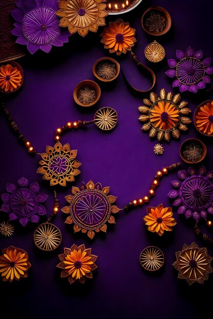 Beautiful blank diwali lamps and backgrounds lit during celebration