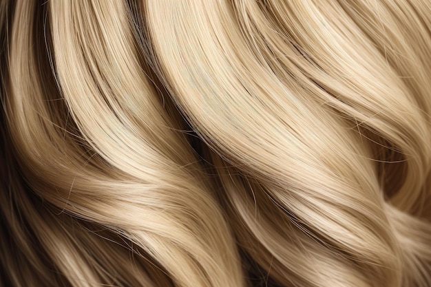 Beautiful blond hair background Healthy smooth shiny hair Generative AI