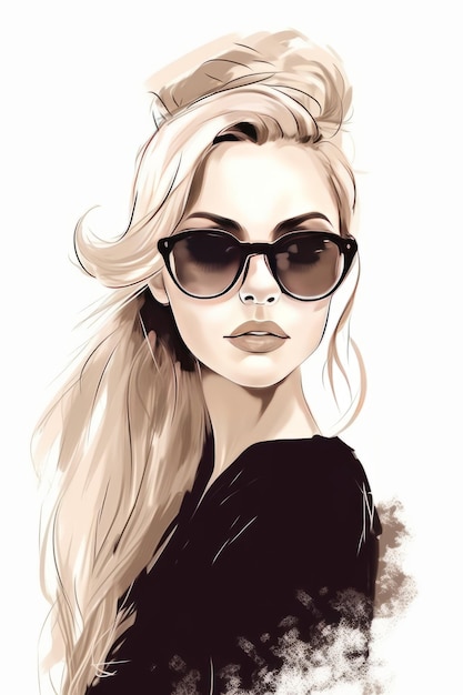 65,000+ Girl With Sunglasses Drawing Pictures