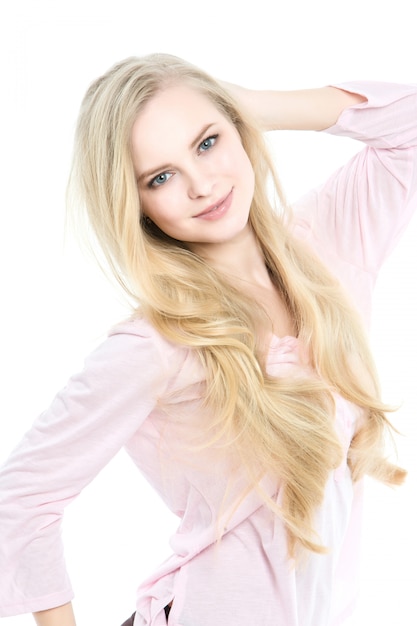 Beautiful blonde luxuriant hair