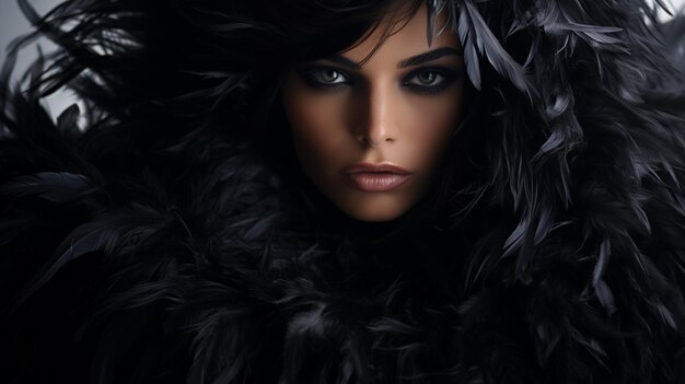 Фото Прекрасная блондинка в меховом пальто, портрет красоты и моды.