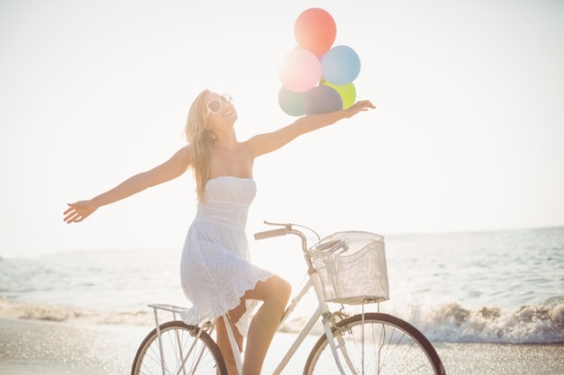 beautiful blonde woman on a sunny day