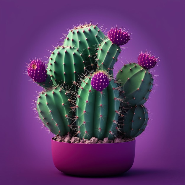 beautiful blooming cactus close up view generative ai