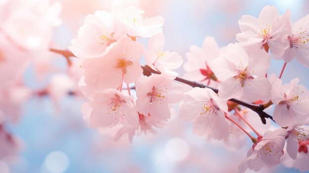 Beautiful blossoming sakura branch