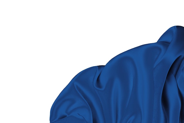 Красивый синий фон с тканевой окантовкой из синей атласной ткани
