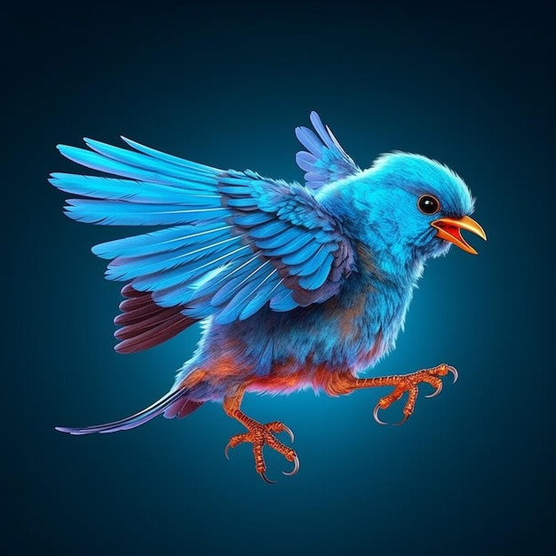 Beautiful blue bird animal images Generative AI