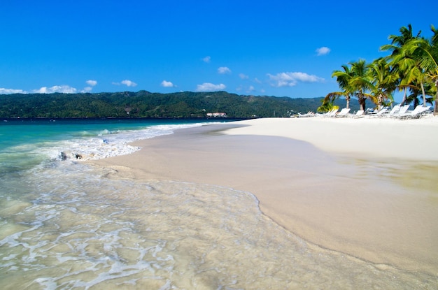 Beautiful blue caribbean sea beach