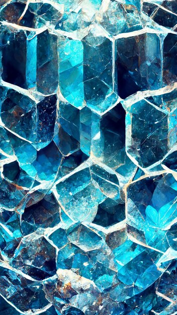 Beautiful blue clear crystal mosaic background 3d illustration