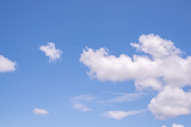 Bellissimo sfondo azzurro del cielo limpido con nuvole minuscole