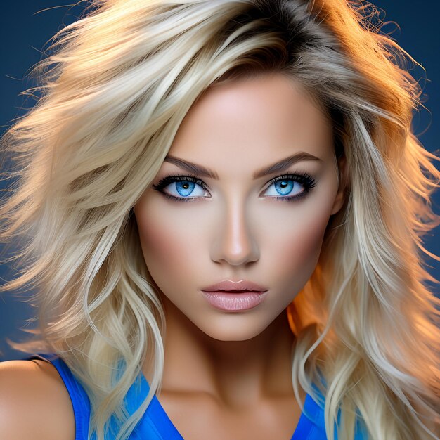 Photo beautiful blue eyes girl photo