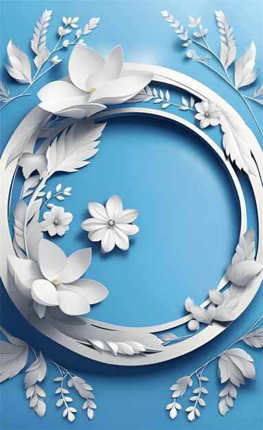 Beautiful Blue Floral Abstract Background