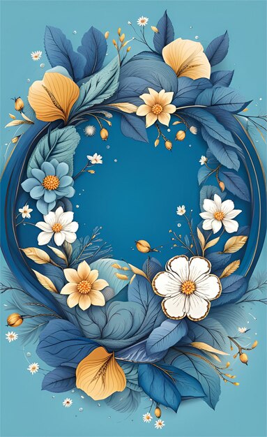 Beautiful Blue Floral Abstract Background