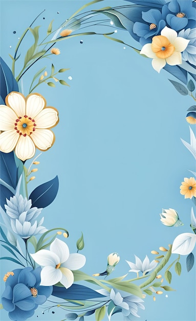 Beautiful Blue Floral Abstract Background