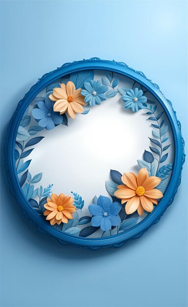 Beautiful Blue Floral Abstract Background