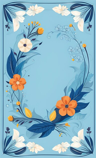 Beautiful Blue Floral Abstract Background