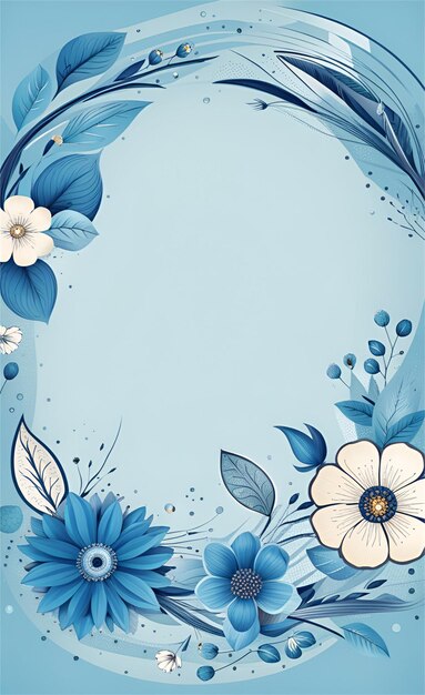 Beautiful Blue Floral Abstract Background