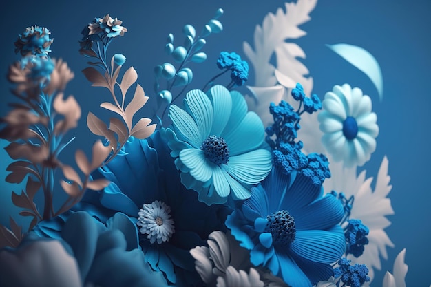 Beautiful blue floral backdrop