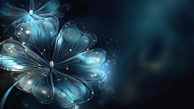 Beautiful blue flowers on a gray background Generative AI