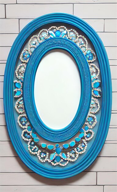 Beautiful blue froral frame background