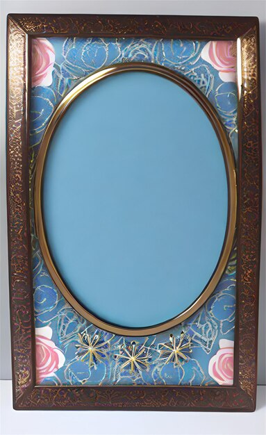 Photo beautiful blue froral frame background